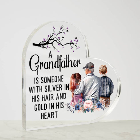 Silver Hair, Gold Heart - Heart Plaque(No Base)